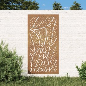 Decorazione Muro Da Giardino 105x55 Cm Foglia Acciaio Corten /
