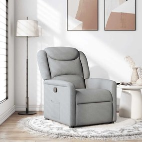 Poltrona Reclinabile İn Tessuto Grigio Chiaro /