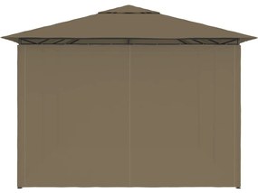 Gazebo da Giardino con Tende 4x3 m Grigio Talpa 180 g/m²