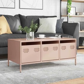 Tavolino Rosa 101,5x50x43,5 Cm İn Acciaio Laminato A Freddo /