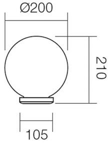 Redo 9760 - Paralume ricambio SFERA Ø 20 cm IP44 marrone