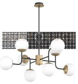 Clear lampadario 8 luci attacco e27 in vetro bianco soffiato montat...