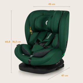 Lionelo - Seggiolino auto con base girevole BASTIAAN i-Size 40-150 cm Verde Foresta