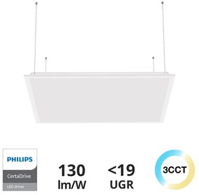 Pannello LED a Sospensione 60x60 42W CCT UGR19 - PHILIPS CertaDrive Colore Bianco Variabile CCT