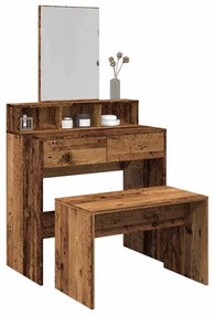 Sgabello Da Toeletta Legno Vecchio 70x35x45cm Legno Multistrato /