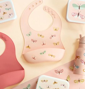 A Little Lovely Company - set di due bavaglini in silicone - farfalle