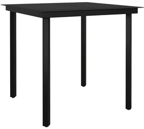 Set da pranzo da giardino 5 pz nero con cuscini in polyrattan