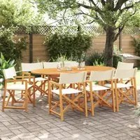 Sedie da Giardino Pieghevoli 8 pz Bianco Crema in Tessuto 3208918