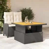 Set da Pranzo da Giardino 2 pz con Cuscini Nero in Polyrattan 3277379