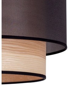 Duolla - Lampadario a plafone WOOD BOHO 1xE27/15W/230V diametro 45 cm nero/beige