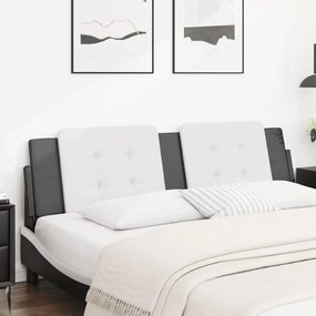 Cuscino Testiera Bianco E Nero 180 Cm İn Similpelle /