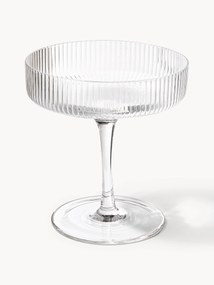 Set di 2 coppe da champagne in vetro soffiato con scanalatura in rilievo Ripple