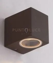 Applique qubo corten 1 luce attacco gu10 ip54 6,7x9,3x8cm