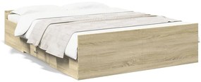 Giroletto cassetti rovere sonoma 120x200 cm legno multistrato