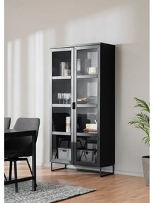 Vetrina in rovere nero 95x195 cm Everett - Rowico