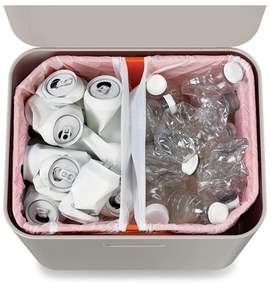 Bidone in acciaio beige per rifiuti differenziati 60 l Totem Max - Joseph Joseph