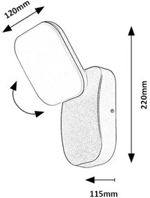 Rabalux 77057 - Applique a LED da esterno ODIEL LED/12W/230V IP44 nero