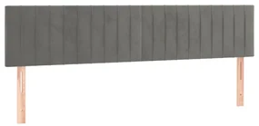 Testiera a led grigio chiaro 180x5x78/88 cm in velluto