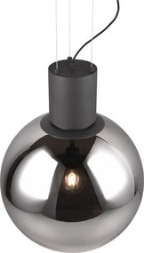 Apparecchio a sospensione LED nero con paralume in vetro ø 50 cm Cipallone - CINQUE