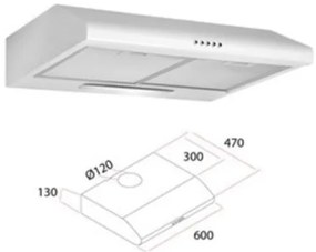 Cappa Aspirante Elettrica Sottopensile Per Cucina 60 Cm