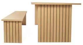 Tavolo da pranzo con piano in rovere 90x160 cm Stripe - Woodman