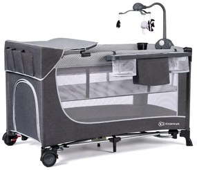 KINDERKRAFT - Lettino da viaggio LEODY grigio