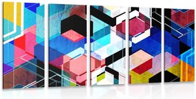 Quadri 5 pezzi – Geometria astratta