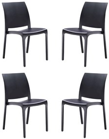 VOLGA - sedia da giardino in plastica set da 4