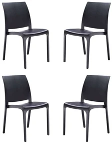 VOLGA - sedia da giardino in plastica set da 4