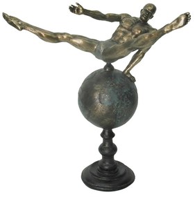 Statua ginnasta sul mondo DKD Home Decor Mondo Dorato Resina Moderno (29 x 16 x 33 cm)