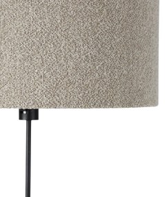 Lampada da terra nera orientabile con paralume bouclè tortora 50 cm - Parte