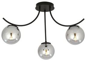 Lampadario da Soffitto in Acciaio e Vetro BOSTON 3 Nero 3xE14 Colore delle Sfere Grafite