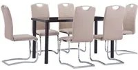 Set da Pranzo 7 pz in Similpelle Cappuccino 3053033