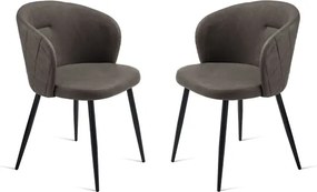 Sedia in ecopelle Antracite e sruttura in metallo SLANG 2 sedie