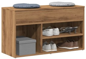 Scarpiera Rovere Artigianale 80x30x45 Cm İn Legno Multistrato /