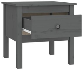 Tavolino Grigio 50x50x49 cm Legno Massello di Pino