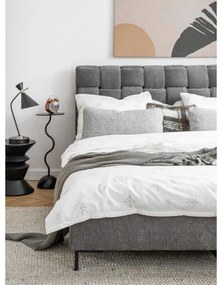 Letto matrimoniale imbottito grigio con rete inclusa 180x200 cm Eve – Miuform
