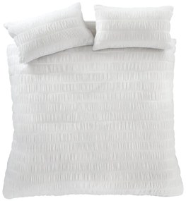 Set copripiumino e federa bianco in crêpe per letto matrimoniale e per letto esteso 230x220 cm Seersucker – Catherine Lansfield