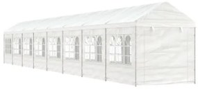 Gazebo con Tetto Bianco 17,84x2,28x2,69 m in Polietilene