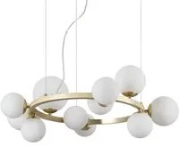 Sospensione Contemporanea Perlage Metallo Ottone 11 Luci G9 3W 3000K Luce Calda