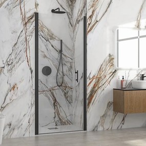 Porta doccia battente 80 cm colore nero altezza 200h | KS2800N - KAMALU
