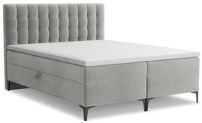 Letto boxspring grigio chiaro con contenitore 160x200 cm Puhala – Makamii