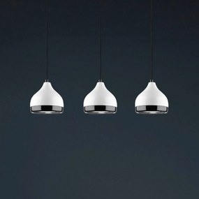 Opviq Lampada a sospensione Yildo 6878 lineare a 3 luci in metallo bianco/nero