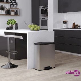 Curver Pattumiera a Pedale Deco 65 L Argento