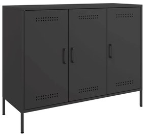 Credenza nera 100,5x39x79 cm in acciaio laminato a freddo