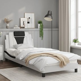 Giroletto con luci led bianco e nero 90x190 cm in similpelle