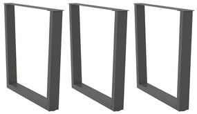 Gambe Tavolo Pranzo A V 3 Pz Antracite 90x(72-73,3)cm Acciaio /