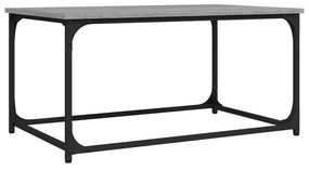 Tavolino grigio sonoma 80x50x40 cm in legno multistrato e ferro