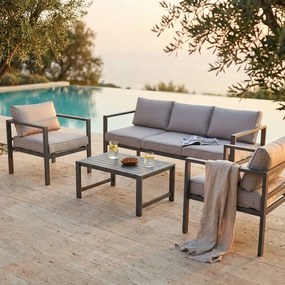 AULUS - salotto da giardino in alluminio 5 posti