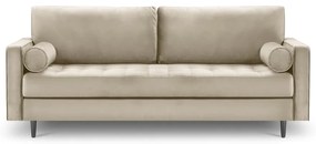 Divano in velluto beige, 219 cm Santo - Milo Casa